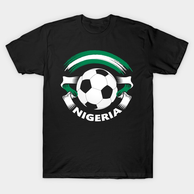 Nigeria Soccer Fan Shirt with Nigerian Flag and Football T-Shirt by Family Heritage Gifts